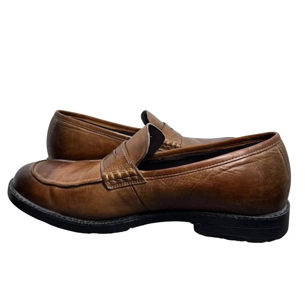 Rockport Mens 10.5M Brown Leather Penny Loafers adiPRENE Slip On Comfort K58464